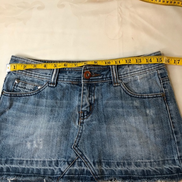 Denim Mini Distressed Skirt by HFH Advocacy Induct 2006 Orange Button SZ M - Picture 8 of 12